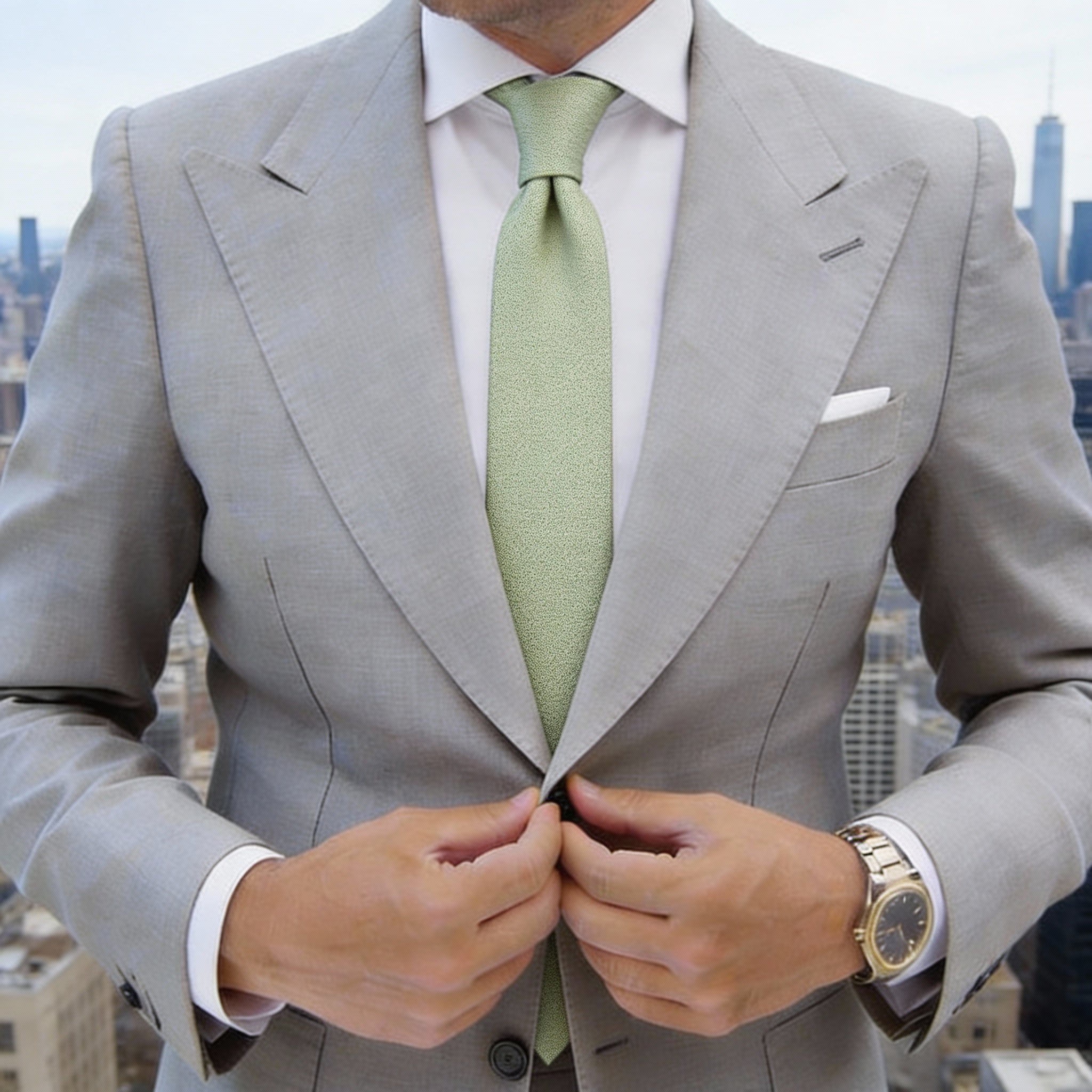 Light Green Solid Necktie