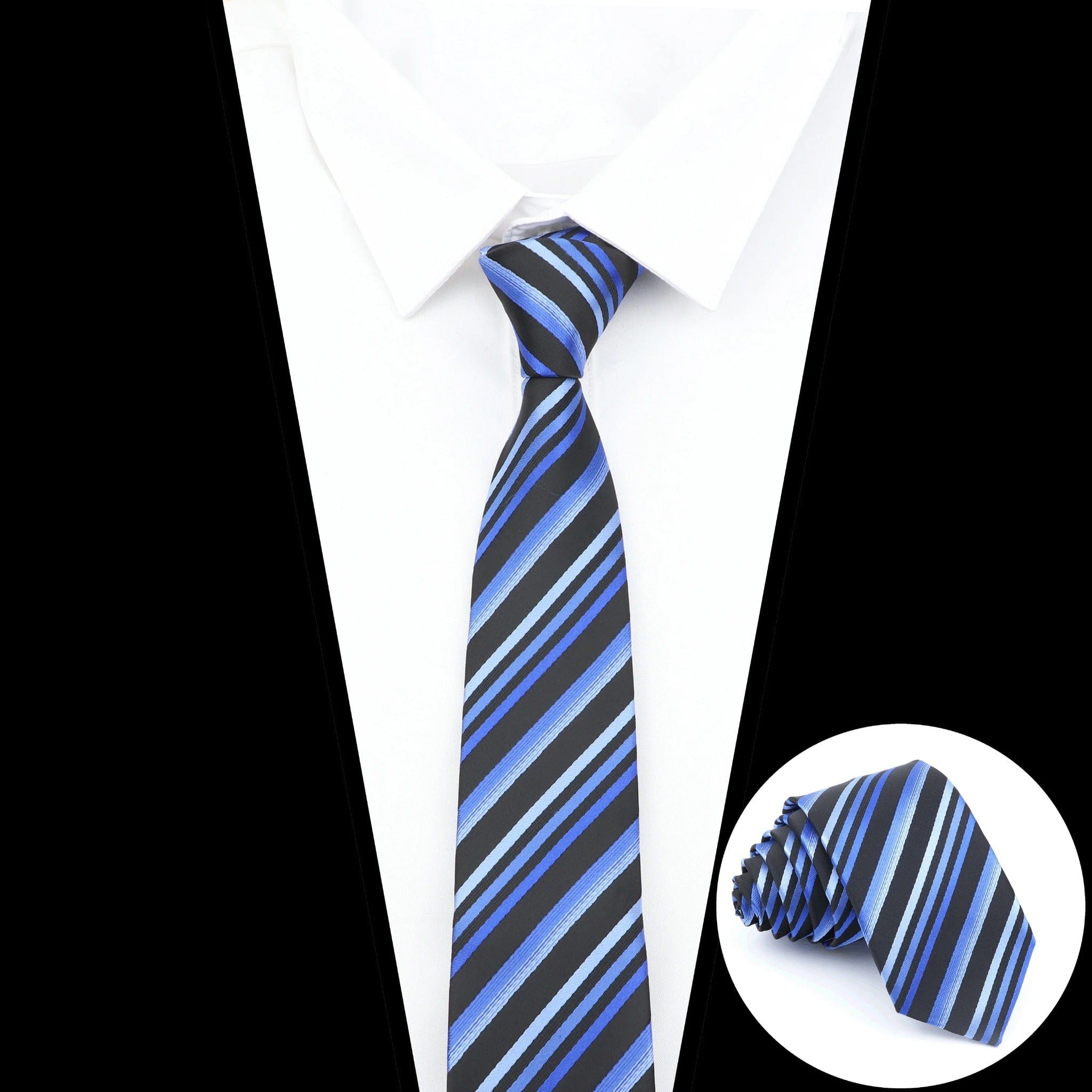 ZONFAZ Fashion Striped Silk Ties 6cm Width