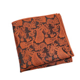 Brown Orange Paisley Pocket Square