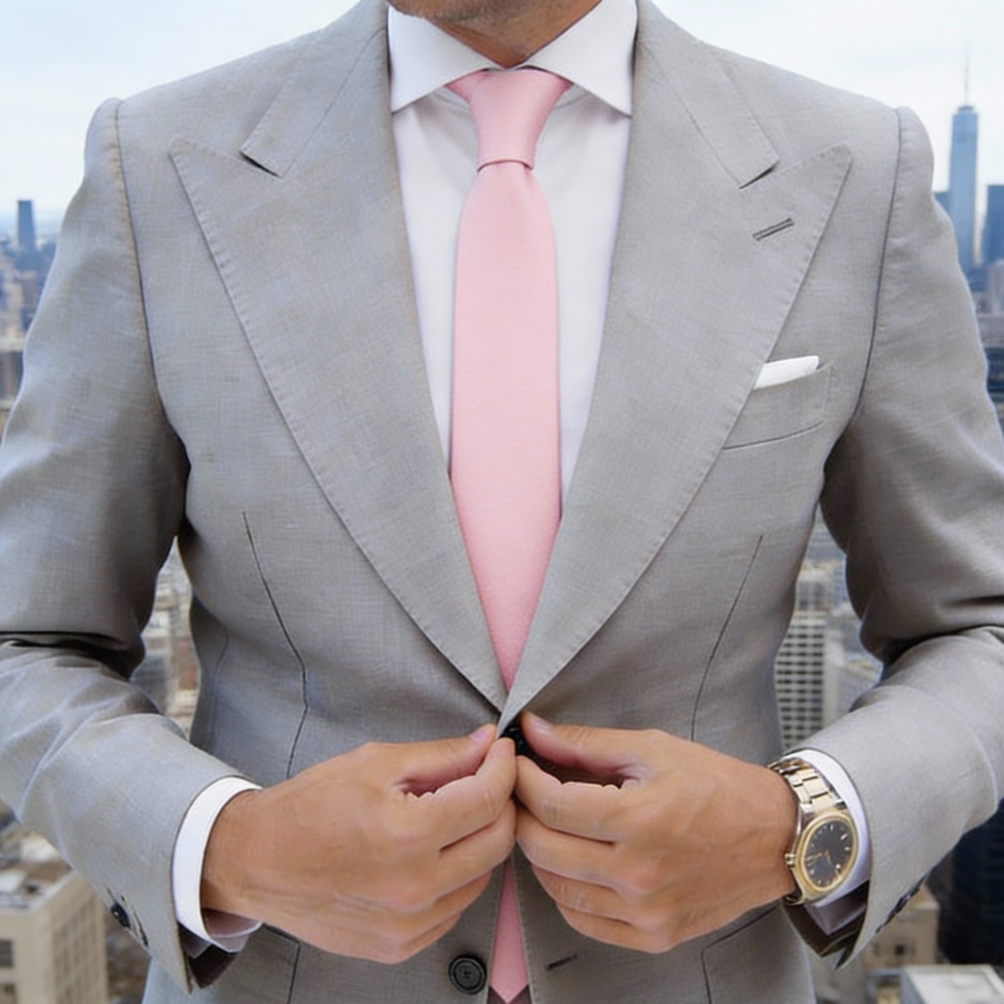 Pink Solid Necktie