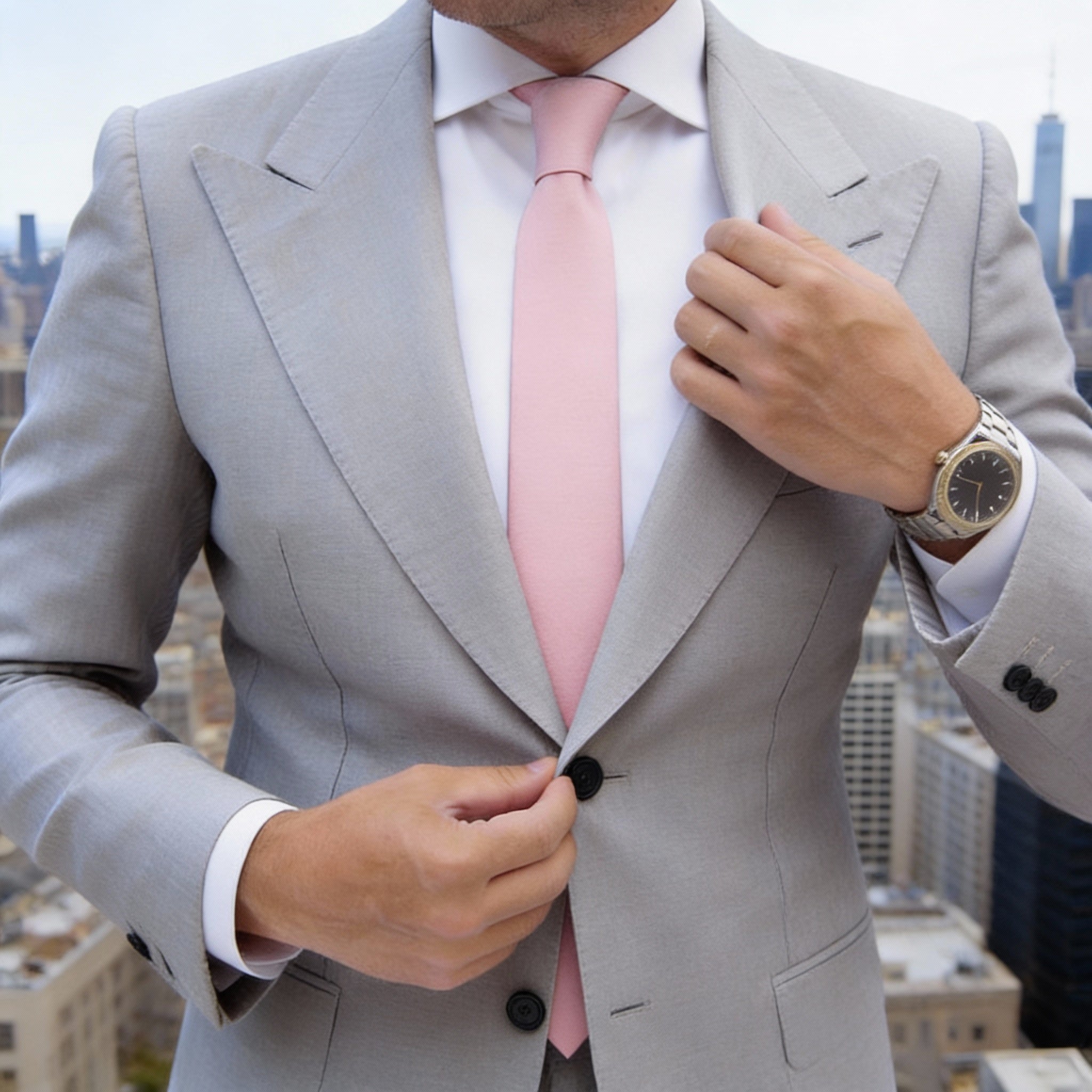 Pink Solid Necktie