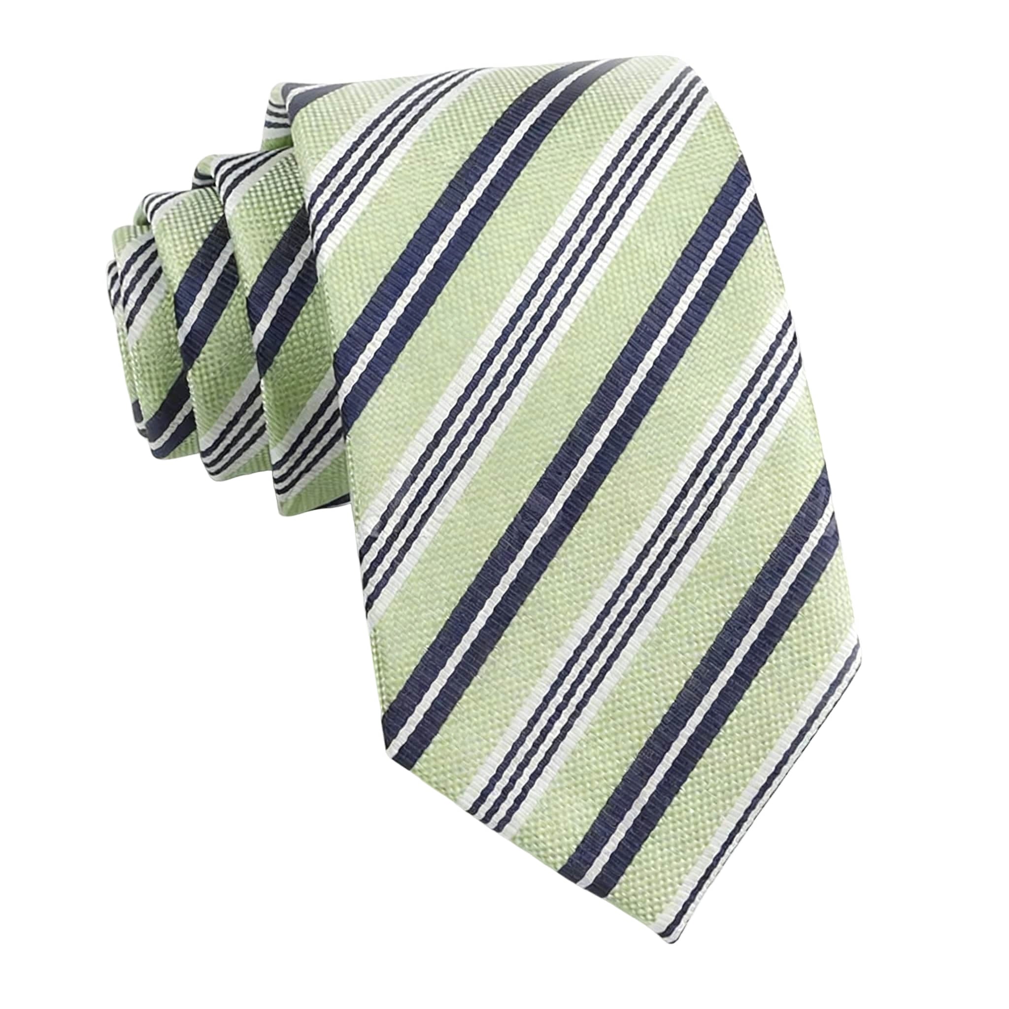 Green Blue Striped Necktie