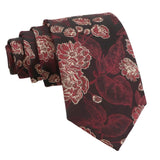Black Red Floral Necktie