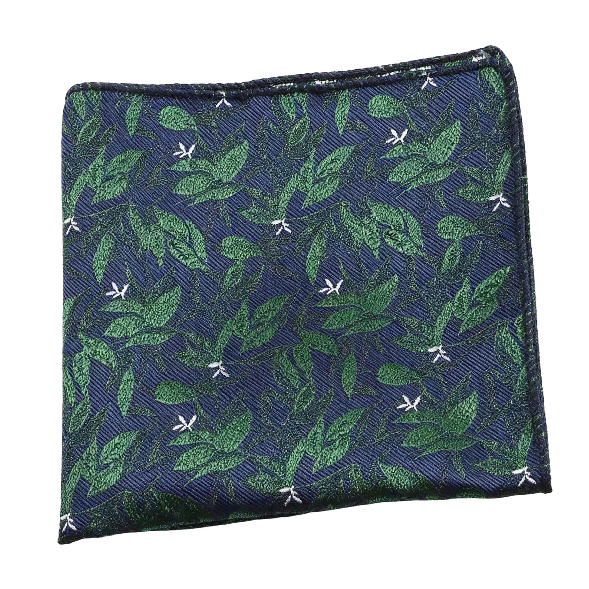 Blue White Paisley Pocket Square