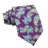 Purple Yellow Paisley Necktie