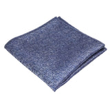 Navy Blue Silver Textured Pocket Square