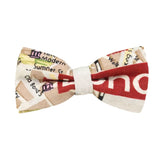 Beige London Map Bow Tie