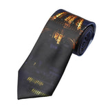 Navy Blue Gold Building Necktie