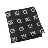Black White Geometric Pocket Square