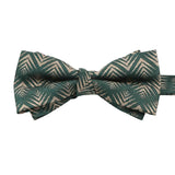 Green Beige Geometric Bowtie