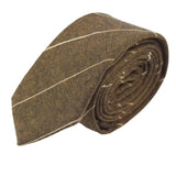 Brown White Stripe Tie