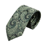 Black Green Paisley Necktie