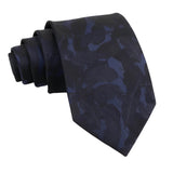 Navy Blue Black Floral Necktie