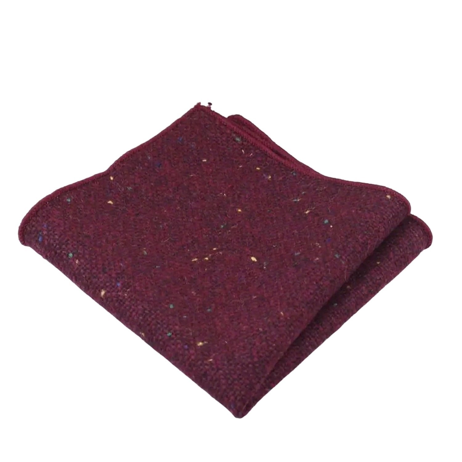 Maroon With Multicolor Speckled Pocket Square