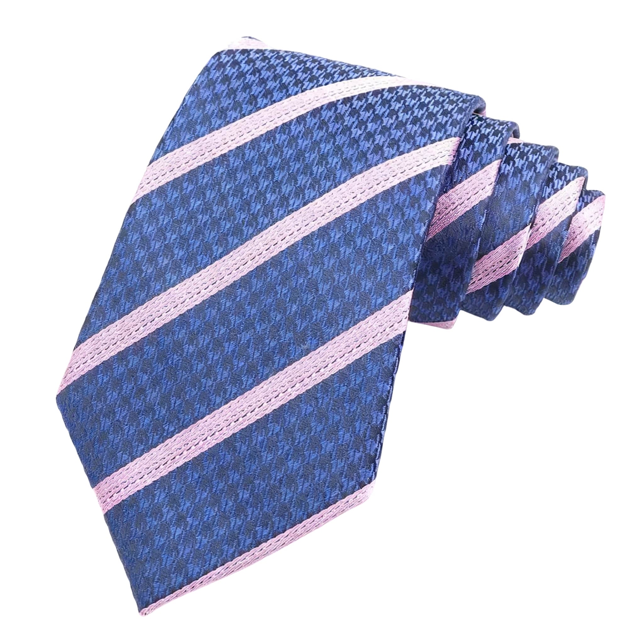 Blue Pink Striped Necktie