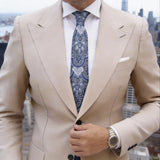 Blue With White Paisley Necktie
