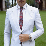 Blue With Red Paisley Necktie