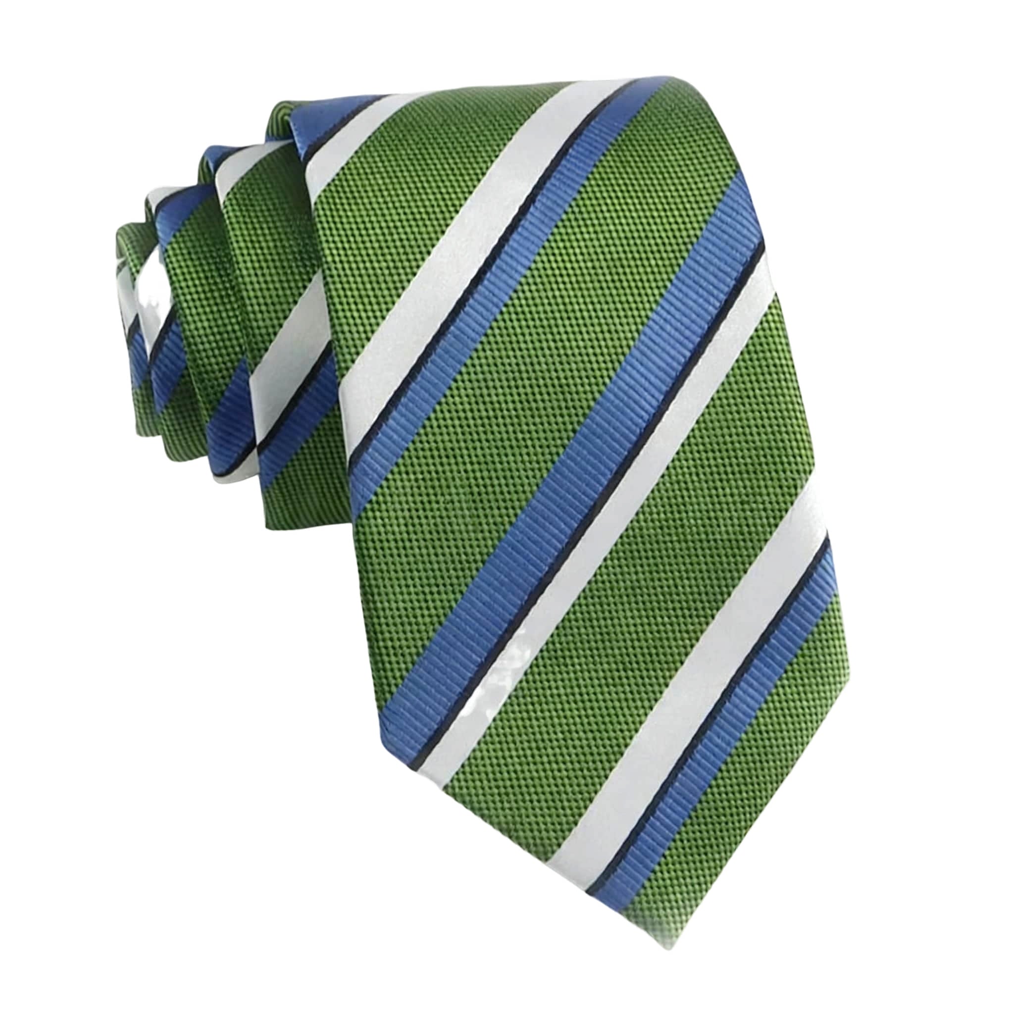 Green Blue Striped Necktie