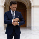 Black With Blue White Paisley Necktie