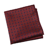Burgundy Navy Geometric Pocket Square