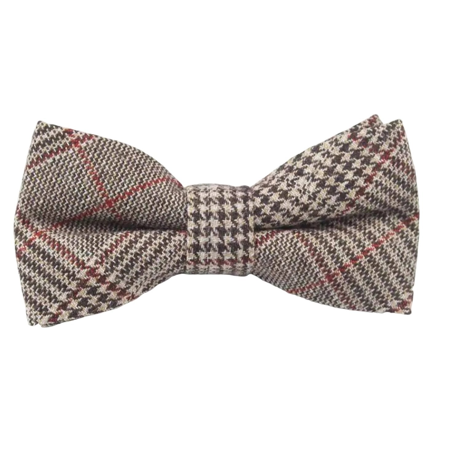 Tan With Red Plaid Bowtie
