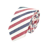 Off White Red Blue Striped Tie