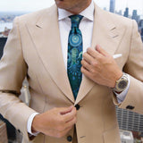 Black With Blue Gold Paisley Necktie