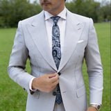 Black With Blue White Paisley Necktie