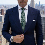 Green With White Paisley Necktie