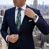 Green With White Paisley Necktie