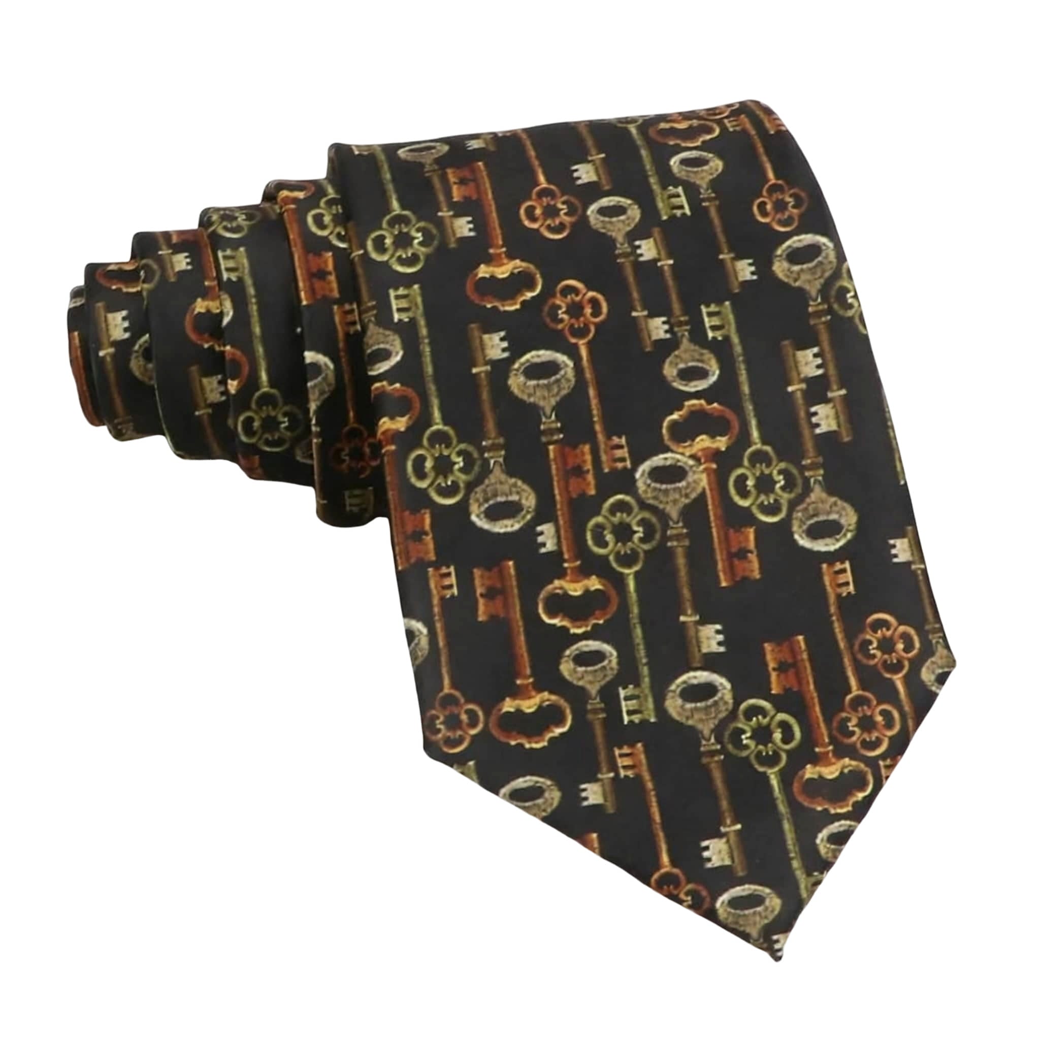 Black Brown Keys Necktie