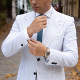 Black With Blue Striped Necktie