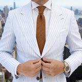 Brown Herringbone Necktie