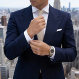 Beige with Diamond Pattern Knitted Necktie