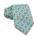 Light Blue with Red Parrot Necktie