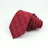 Red With White Reindeer Necktie