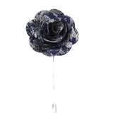Navy Blue White Patterned Lapel Pin
