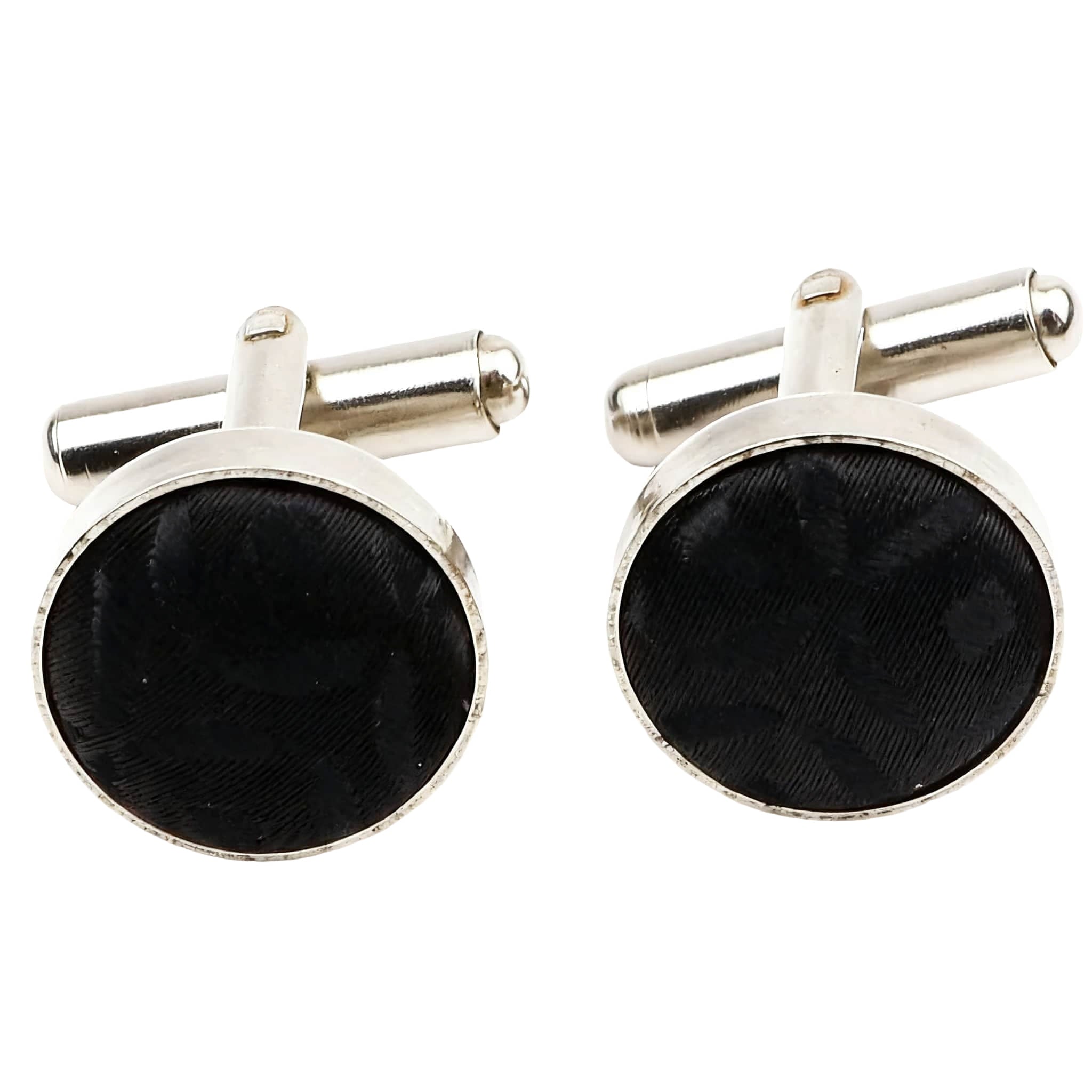 Black Black Textured Cufflink
