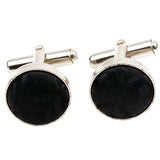 Black Black Textured Cufflink
