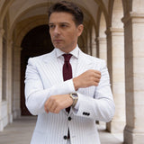 Burgundy With Knitted Diamond Pattern Necktie