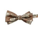 Brown Gray Floral Bowtie