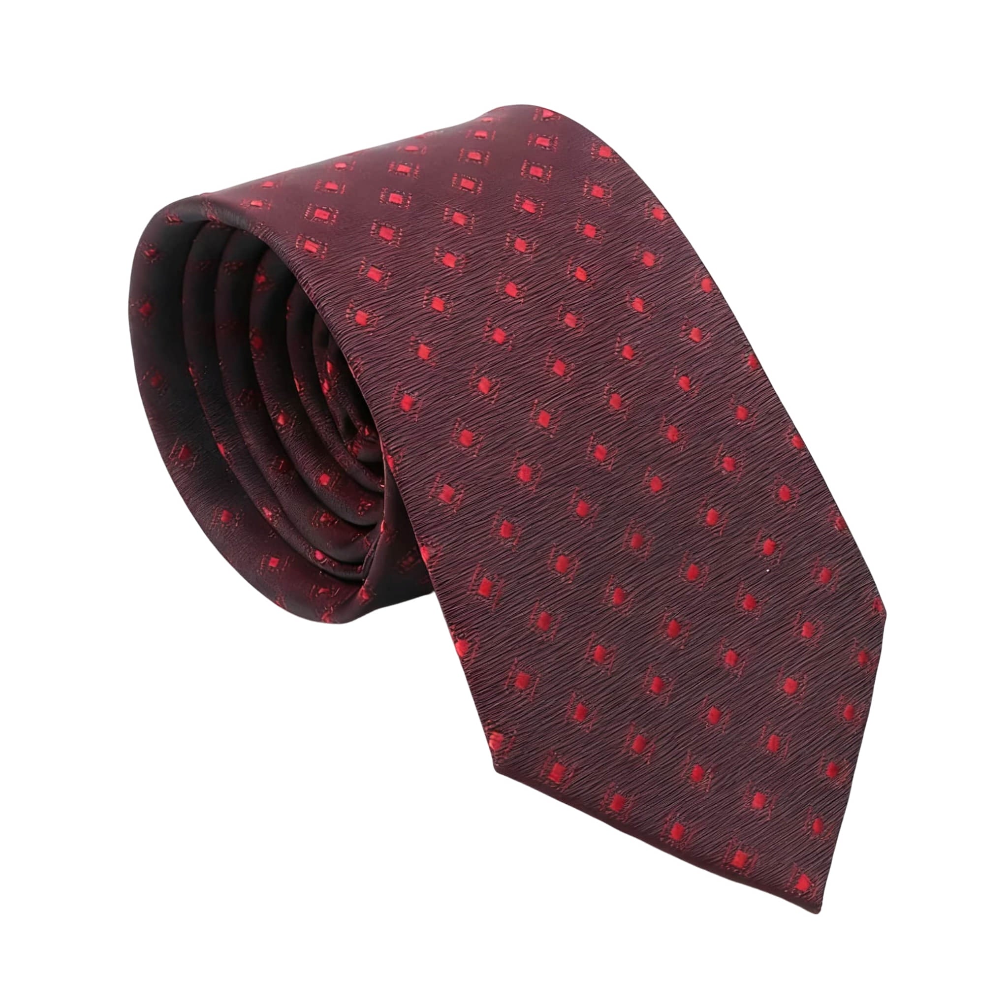 Maroon Red Dotted Necktie