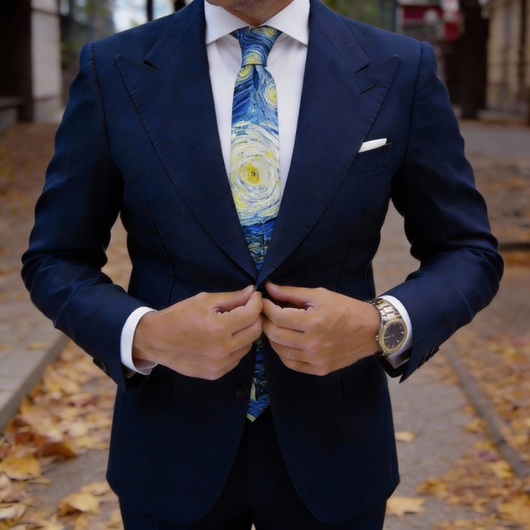 Blue With Yellow Starry Night Necktie