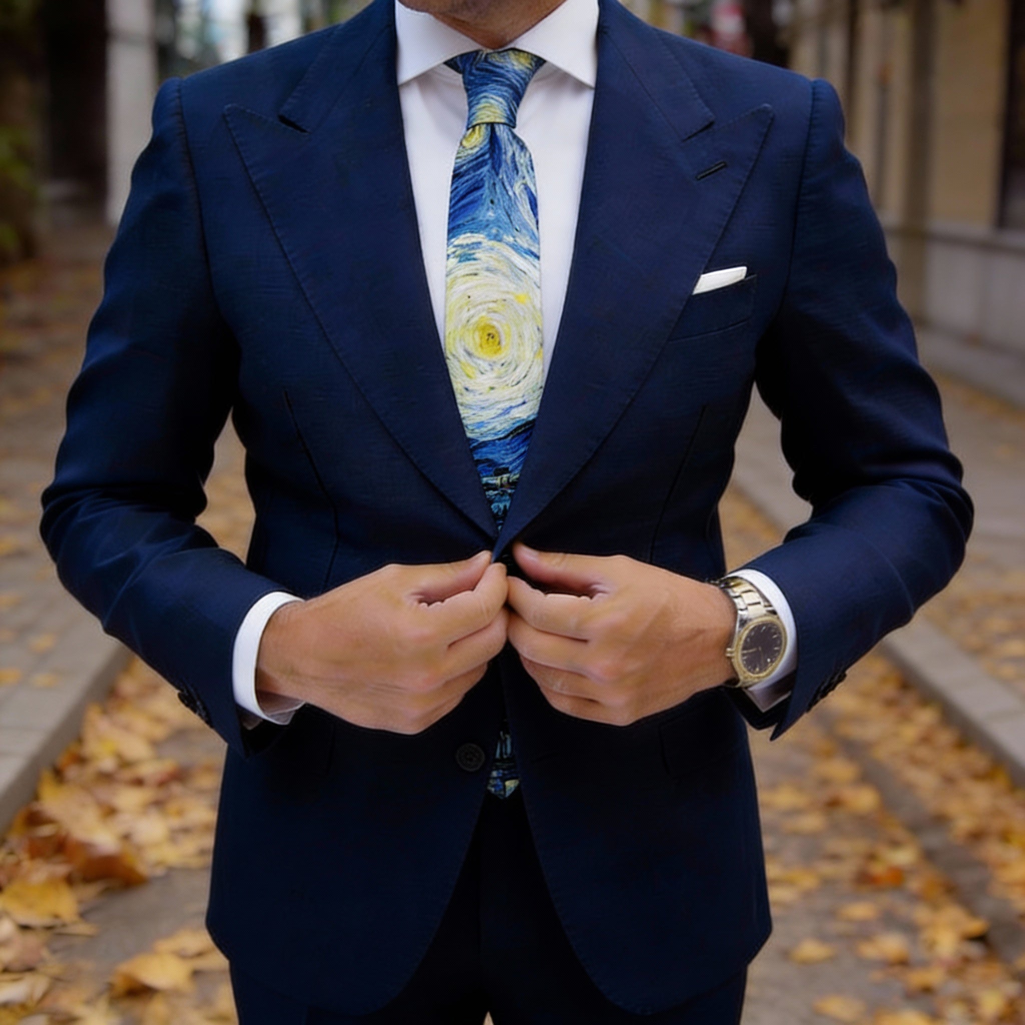 Blue With Yellow Starry Night Necktie