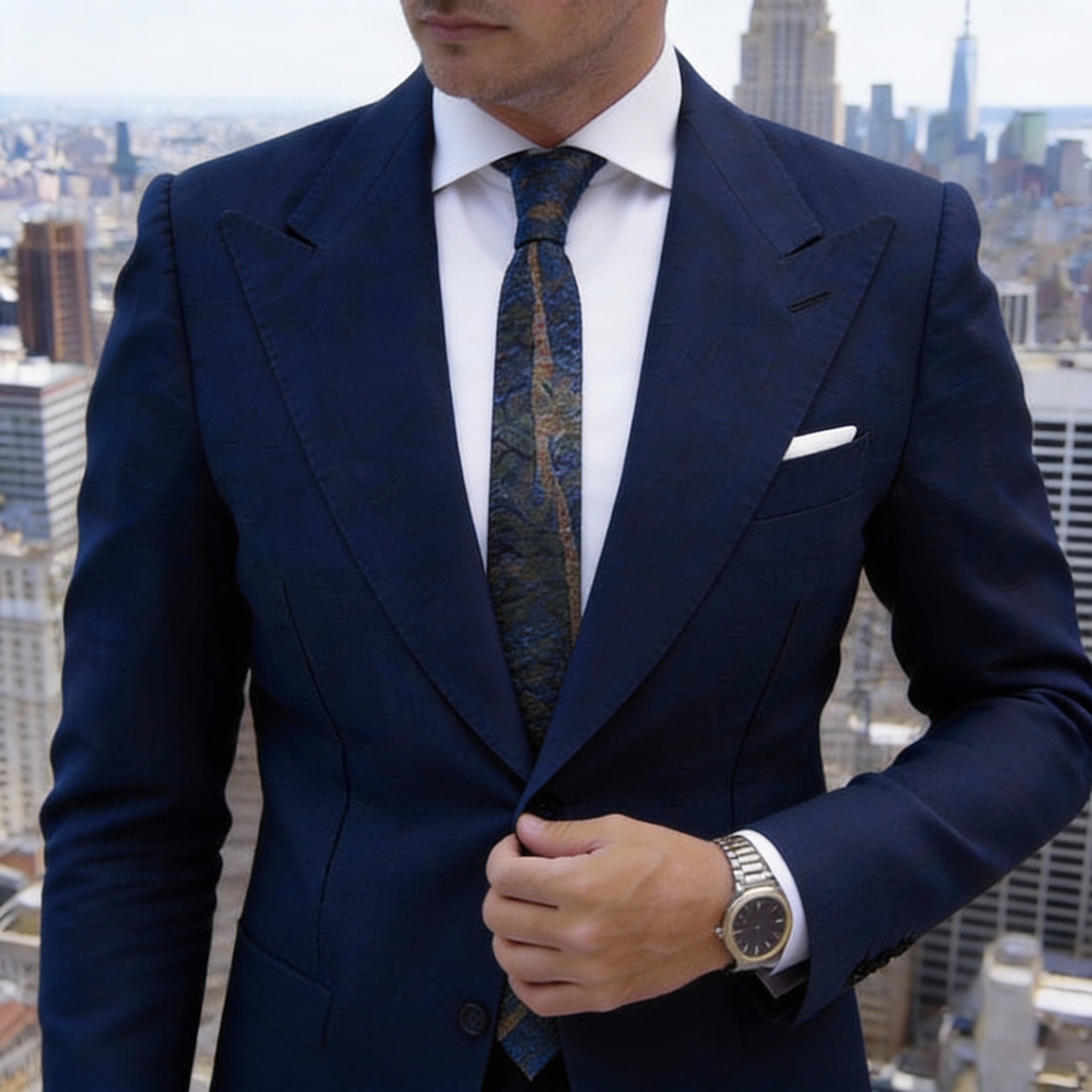 Dark Green With Brown Tree Necktie