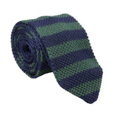 Navy Blue Green Striped Necktie