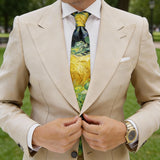 Green With Yellow Landscape Necktie