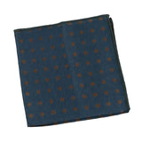 Teal Brown Polka Dot Pocket Square