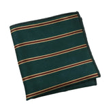 Green Brown Striped Pocket Square