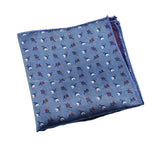 Light Blue Red Floral Pocket Square